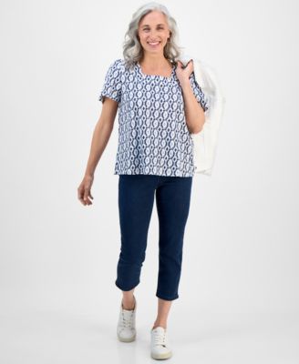 売れ筋商品|||スタイルアンドコー カットソー トップス レディース Petite Dyed Geo Square-Neck Top, Exclusively at Macy's Fiesta Yellow Combo Style & Co Petite Square-Neck Top, Exclusively at Macy's