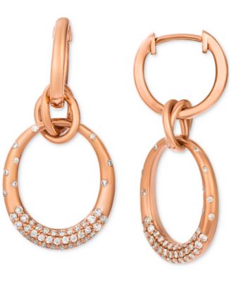 Nude Diamond Doorknocker Drop Earrings (3/8 ct. t.w.) in 14k Rose Gold