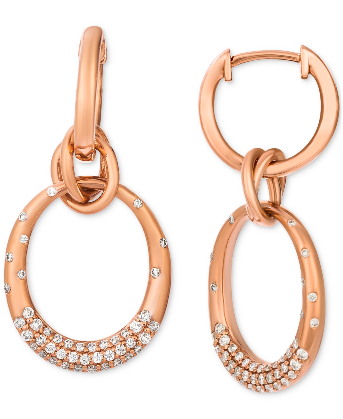Le Vian Nude Diamond Doorknocker Drop Earrings (3/8 Ct. T.w.) In 14k Rose Gold