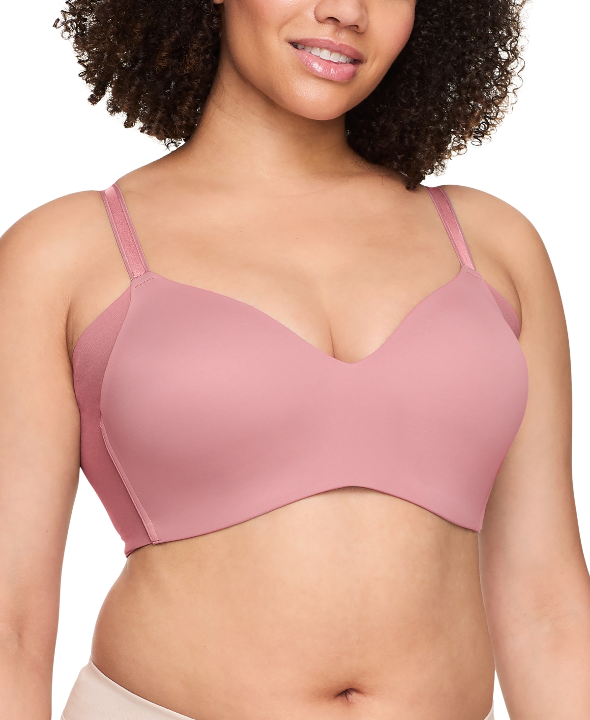 Warner's Women's No Side Effects Underarm-smoothing Wireless Bra Rm3061a In Rose