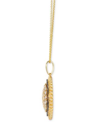 Nude Diamond™ (1-1/5 ct. t.w.) & Chocolate Diamond&reg; (5/8 ct. t.w.) Circle Pendant Necklace in 14k Yellow Gold, 20"