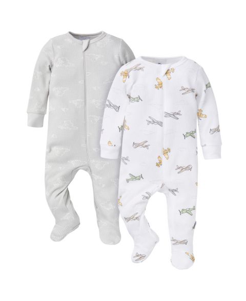 Детские комбинезоны для сна Gerber Playground, набор из 2 шт., 6-9 мес, цвет: Airplanes