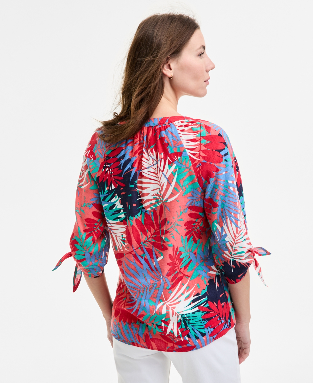 Jones New York Print Raglan Sleeve Top In Multi