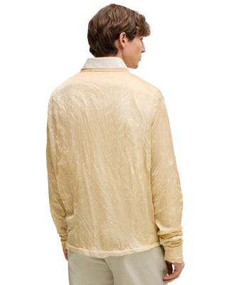 Men's Crinkled Knit V-Neck Sweater