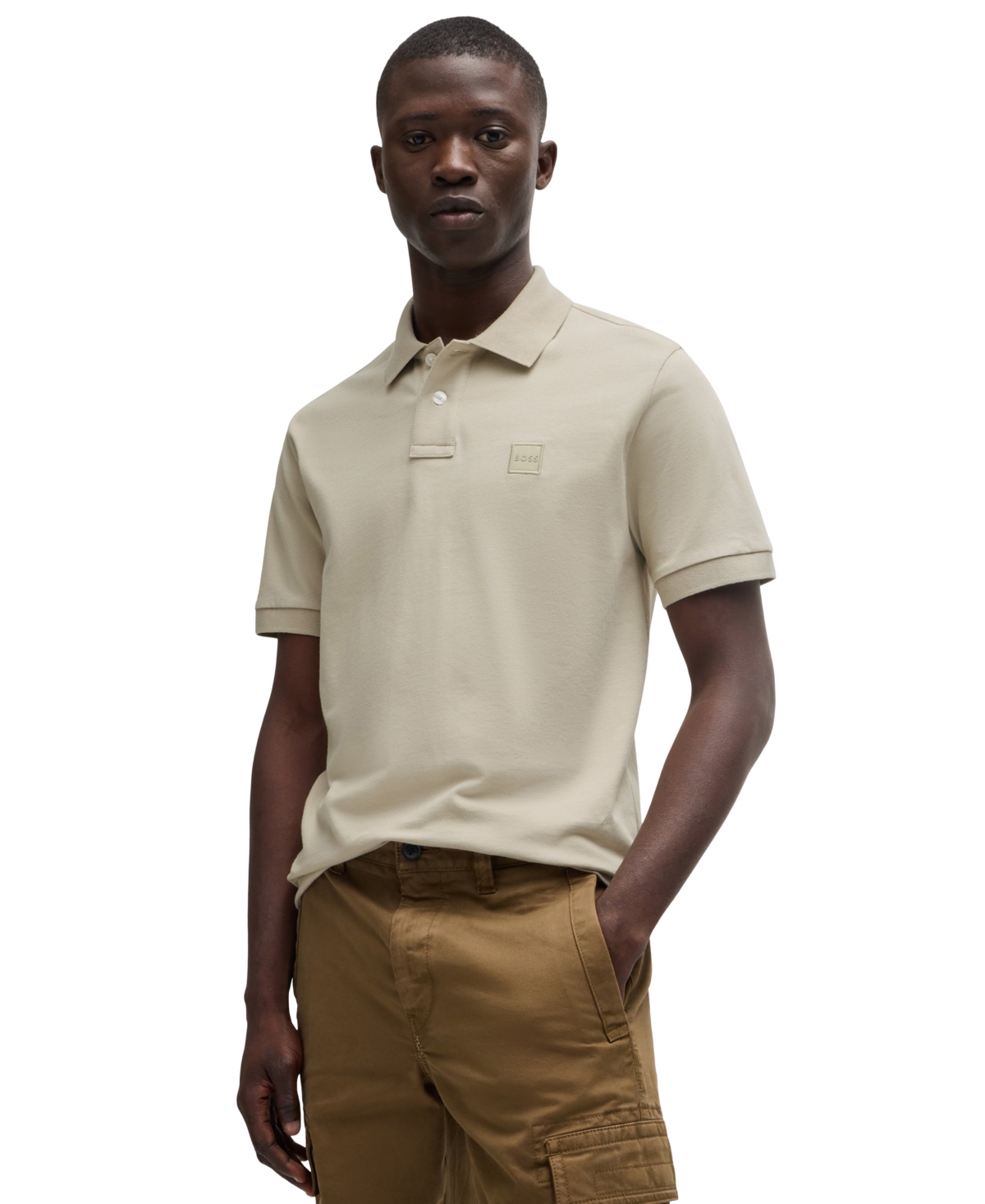 Hugo Boss Boss By  Men's Slim-fit Stretch-cotton Logo Patch Polo Shirt