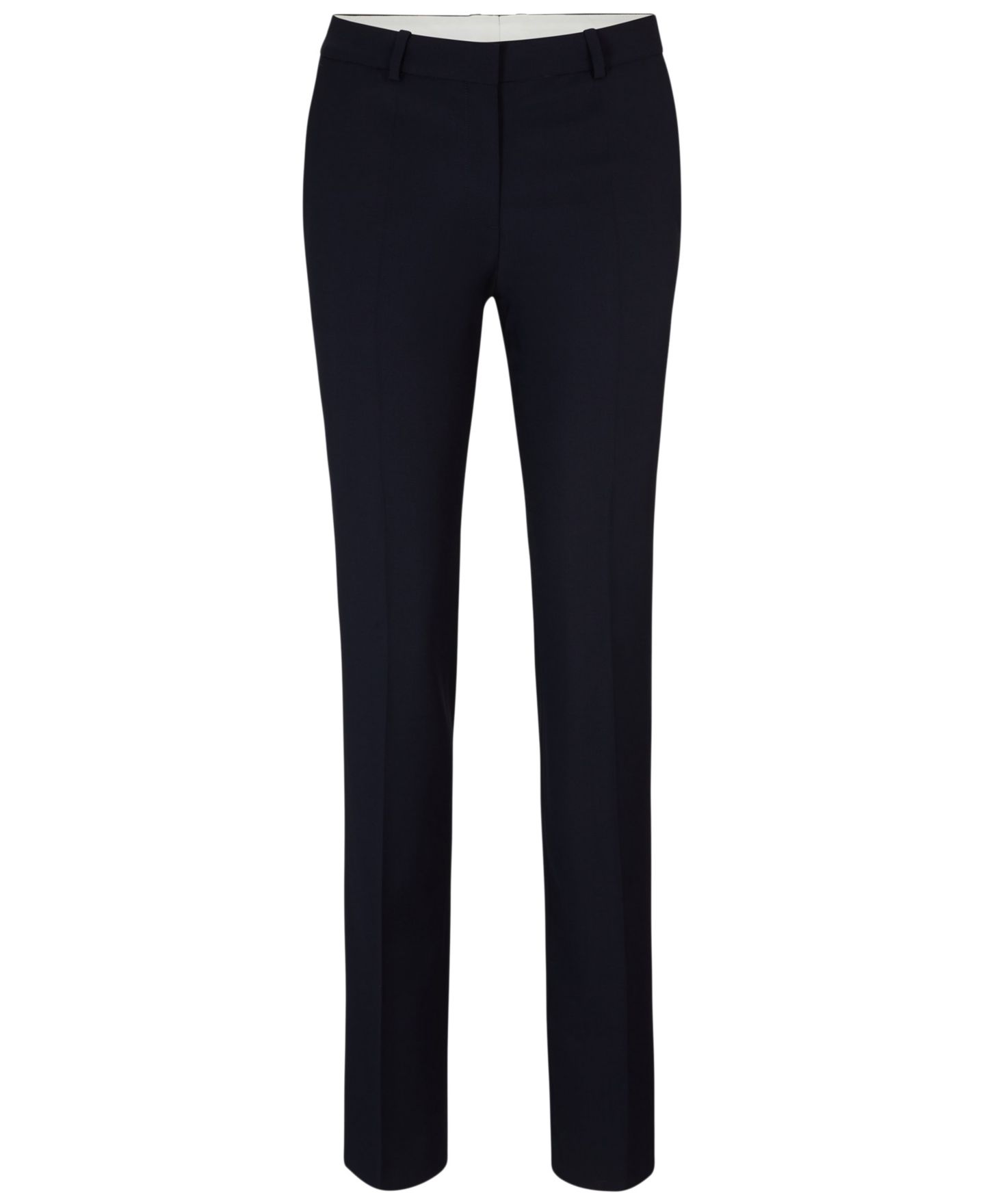 Женские брюки Hugo Boss BOSS by Virgin Wool Regular-Fit High-Rise, цвет: Тёмный синий — фото 6