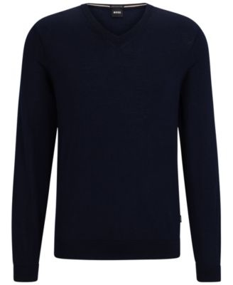 Men's Slim-Fit Merino Wool V-Neck Sweater