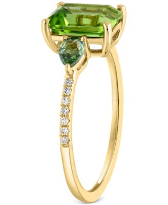 Multi-Gemstone & Diamond (1/20 ct. t.w.) Ring in 14k Yellow Gold