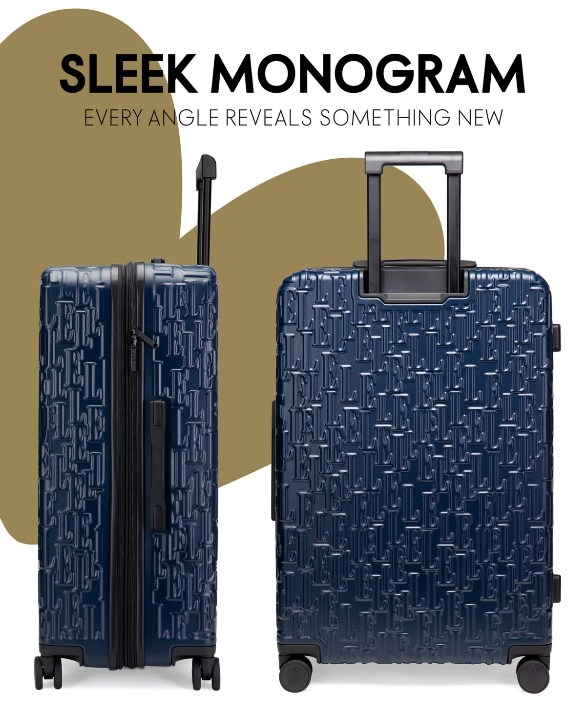 Elle Wayfarer 3-piece Expandable Monogram Spinner Luggage Set In Navy