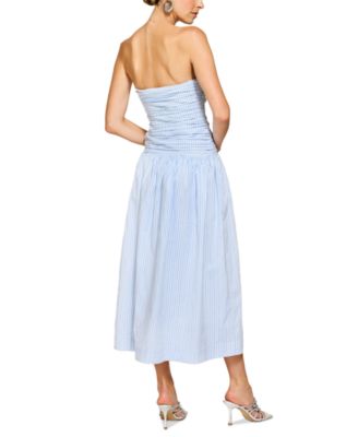 Women's Darra Striped Strapless Midi Dress