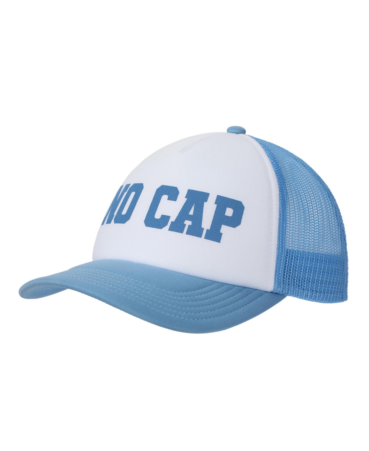 No Cap Blue & White Foam Trucker Hat - No cap blue  white