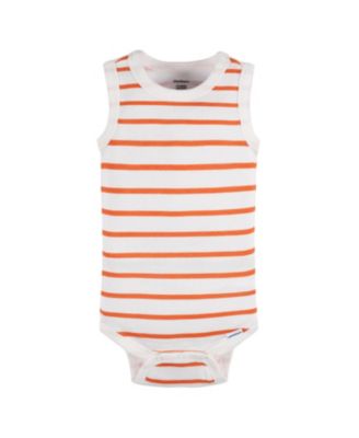 Baby Boys 5-Pack Sleeveless Onesies Bodysuits, Blue Stripe, 0-3 Months