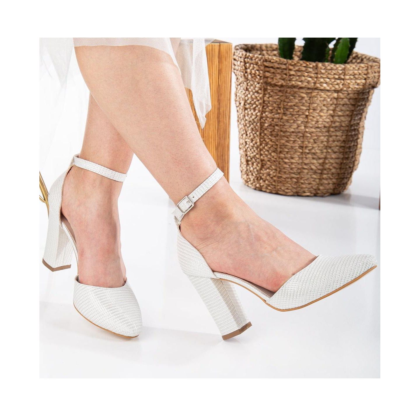 Женские туфли Forever & Always Shoes Gisele High Block Heel, цвет: Слоновая кость искусственная кожа — фото 2