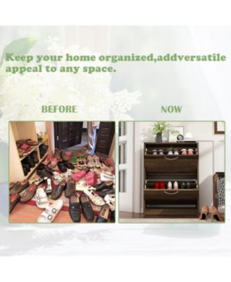 Shoe Cabinet with 2-Shutter Door, Shoe Rack