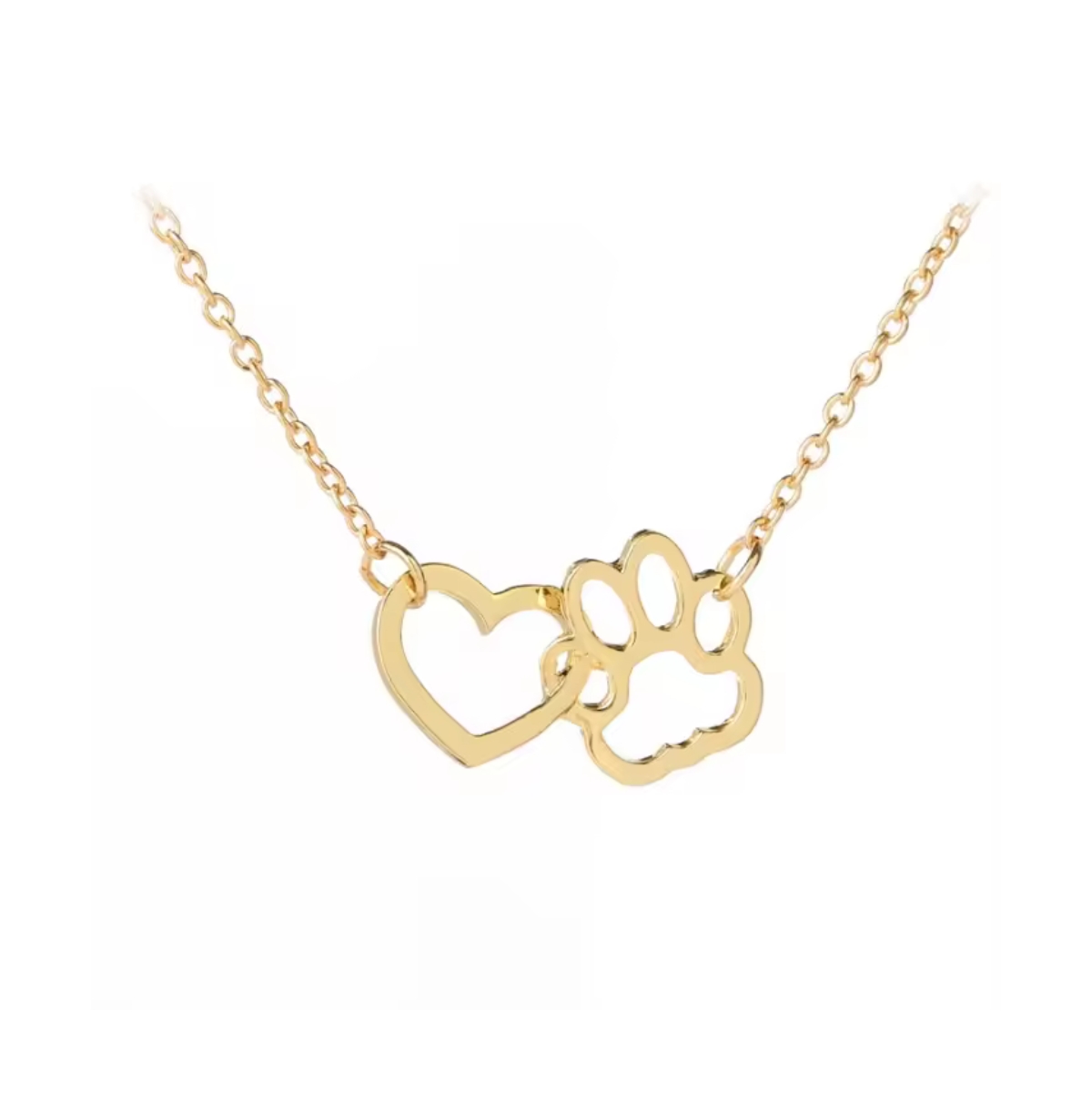 HeartPaws Heart and Paw Necklace - Silver