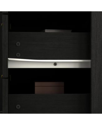 3-Drawer Engineered Wood 2 Cabinets & Metal Legs TV Stand