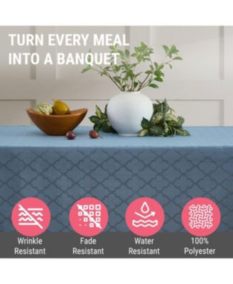 Modena Fabric Tablecloth, Jacquard Fabric Table Cloth for Rectangle Table, Advanced Water Resistance, Fade, Wrinkle, and Stain Resistant Table Cloth, Geometric Lattice Pattern