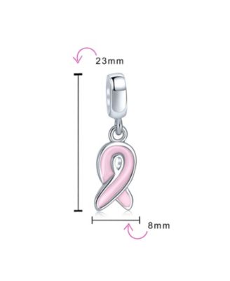 Radiant Ribbon Hope Dangle Charm Bead - Sterling European Bracelets