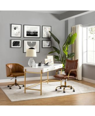 Modern Home Office Desk Chair with Golden Legs