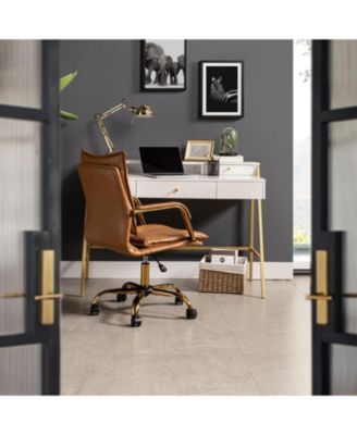 Modern Home Office Desk Chair with Golden Legs