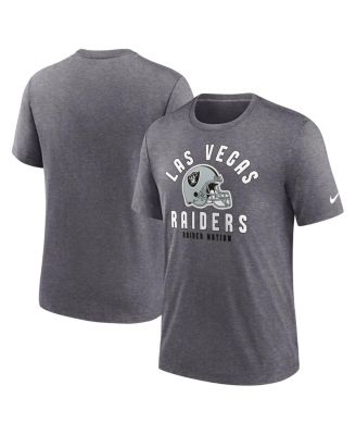 Nike - Men's Heather Charcoal Las Vegas Raiders Helmet Tri-Blend T-Shirt