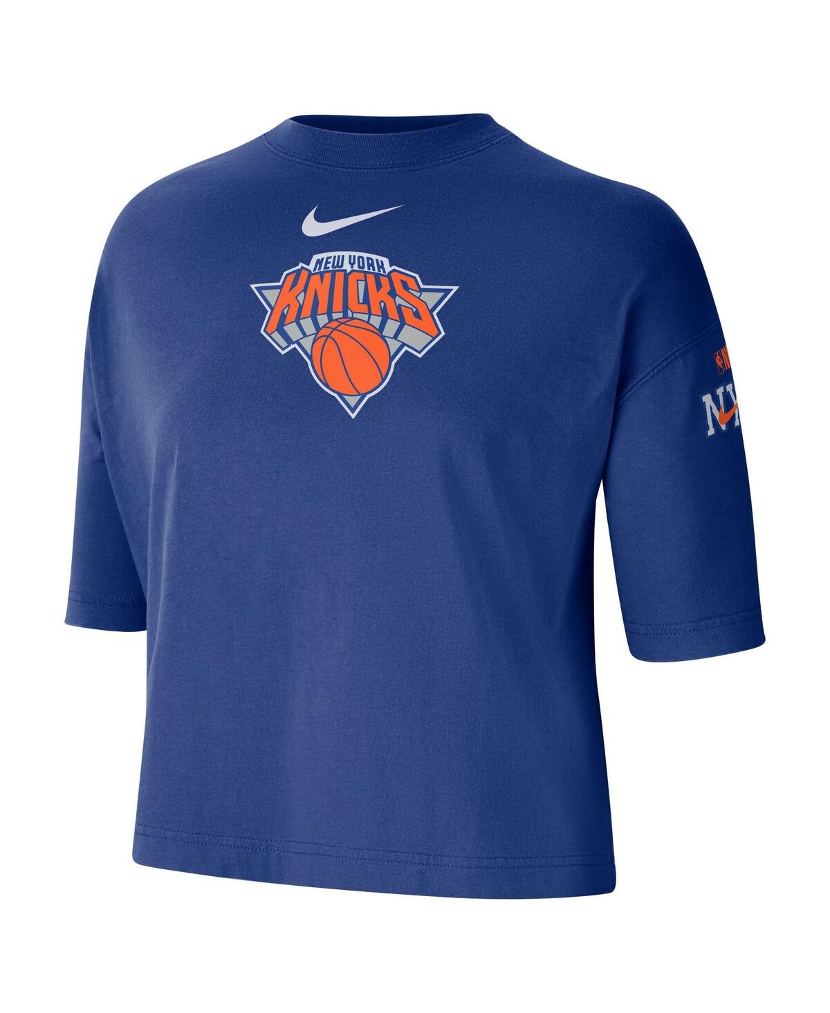 Nike Women's Blue New York Knicks 2024/25 City Edition Courtside Boxy T-shirt In Blue