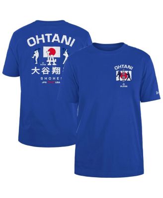 New Era - Men's Shohei Ohtani Royal Los Angeles Dodgers Japan Flag T-Shirt