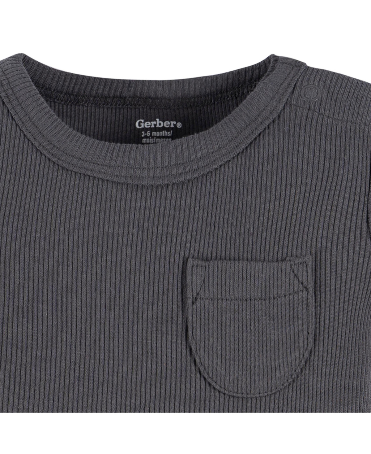 Gerber Baby Boys 2-Pack Bodysuit and Shorts Set, Dark Grey, 0-3 Months
