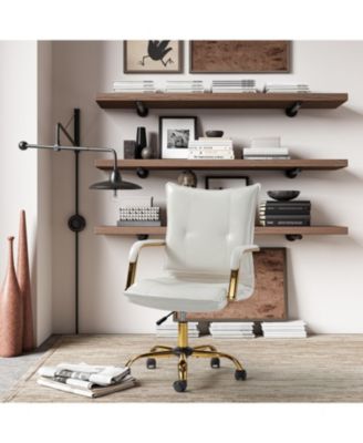 Modern Home Office Desk Chair with Golden Legs