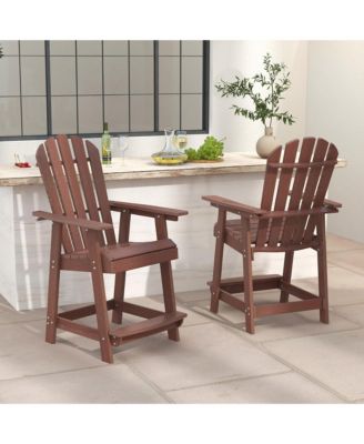 4 PCS Bar Stool HDPE Patio Chair w/ Armrest Footrest Home Indoor Outdoor