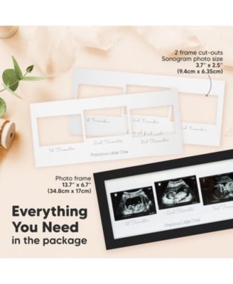 Trio Baby Sonogram Picture Frame, Baby Ultrasound Picture Frames for Baby Nursery, Mom to Be Gifts