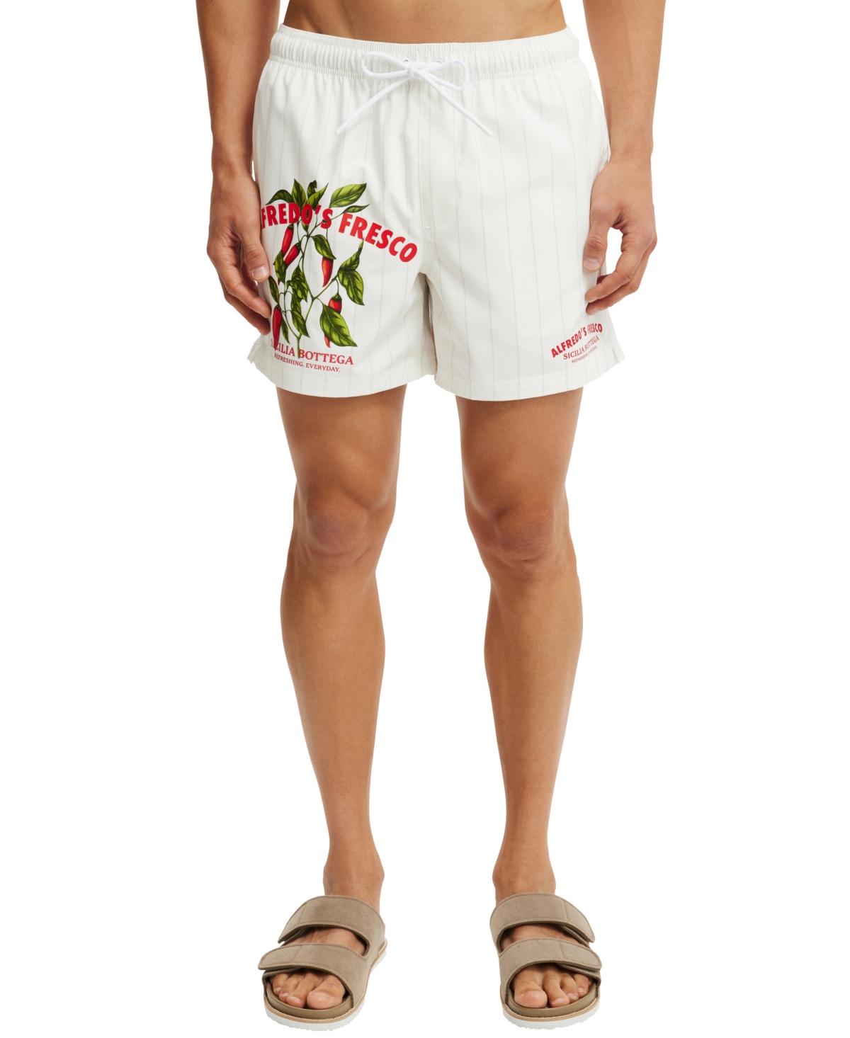 Shop Cotton On Men's Stretch Swim Shorts In White Alfredo S Fresco