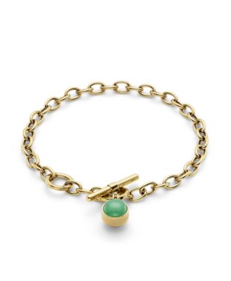 Women's Gemstones Gold Tone Stainless Steel Bracelet