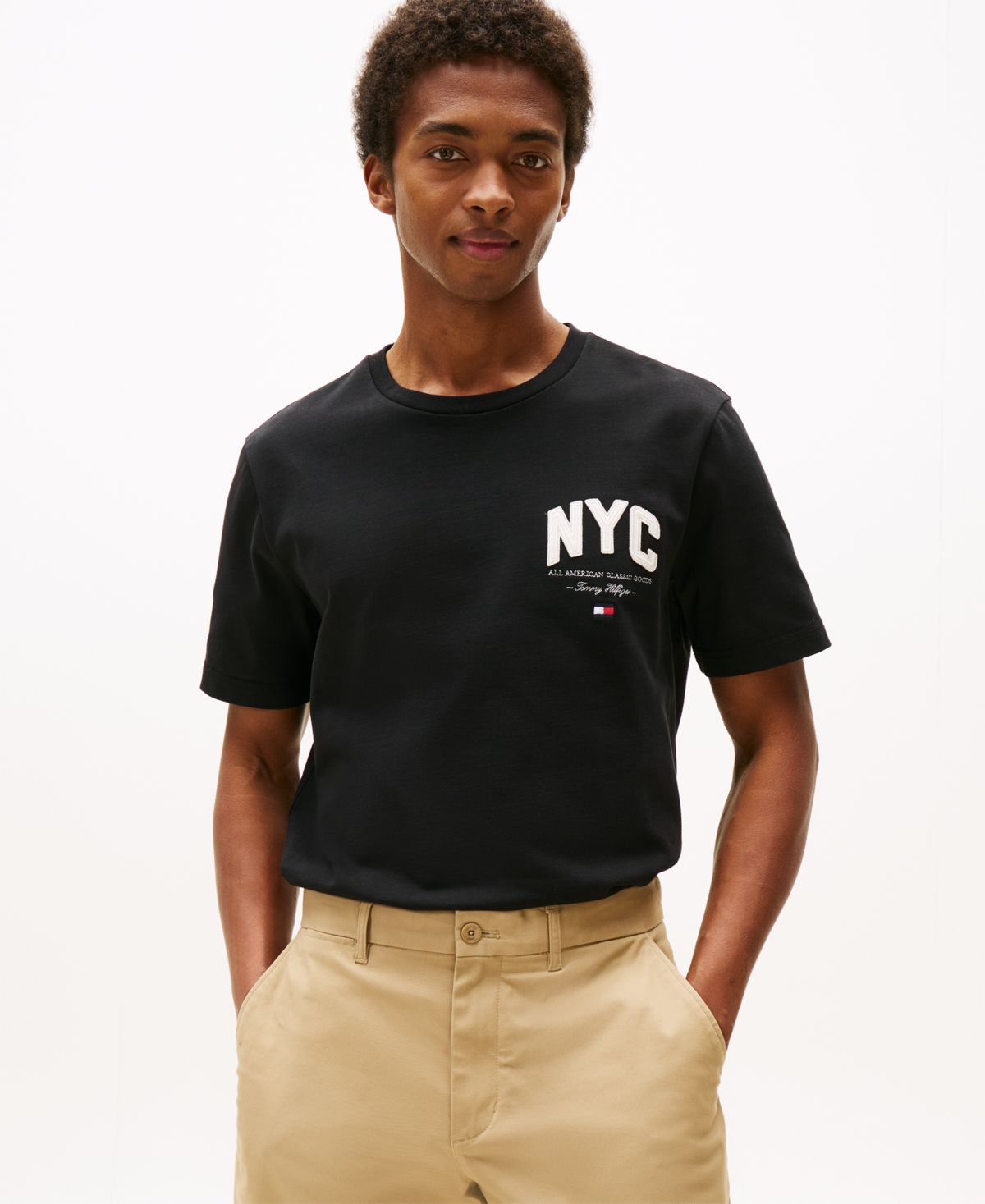 Мужская футболка с вышитым логотипом Нью-Йорка