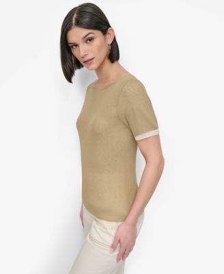 Women's Contrast-Trim Layered-Look Sweater