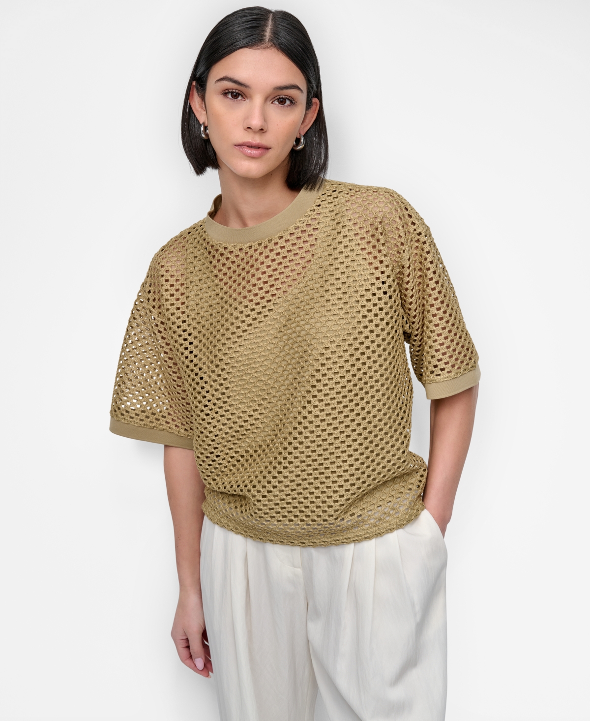 Women's Crochet Knit Top - Coconut