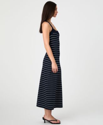 Women's Striped Bodycon Knit Dress