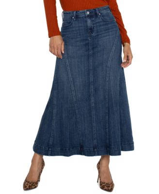 Women's Denim Mermaid Maxi Skirt