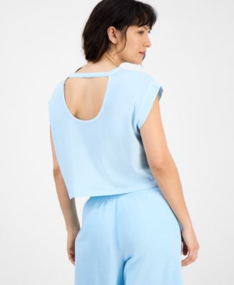 Women's Cotton Solid-Color Washed Sleeveless Top, Exclusively at Macy's