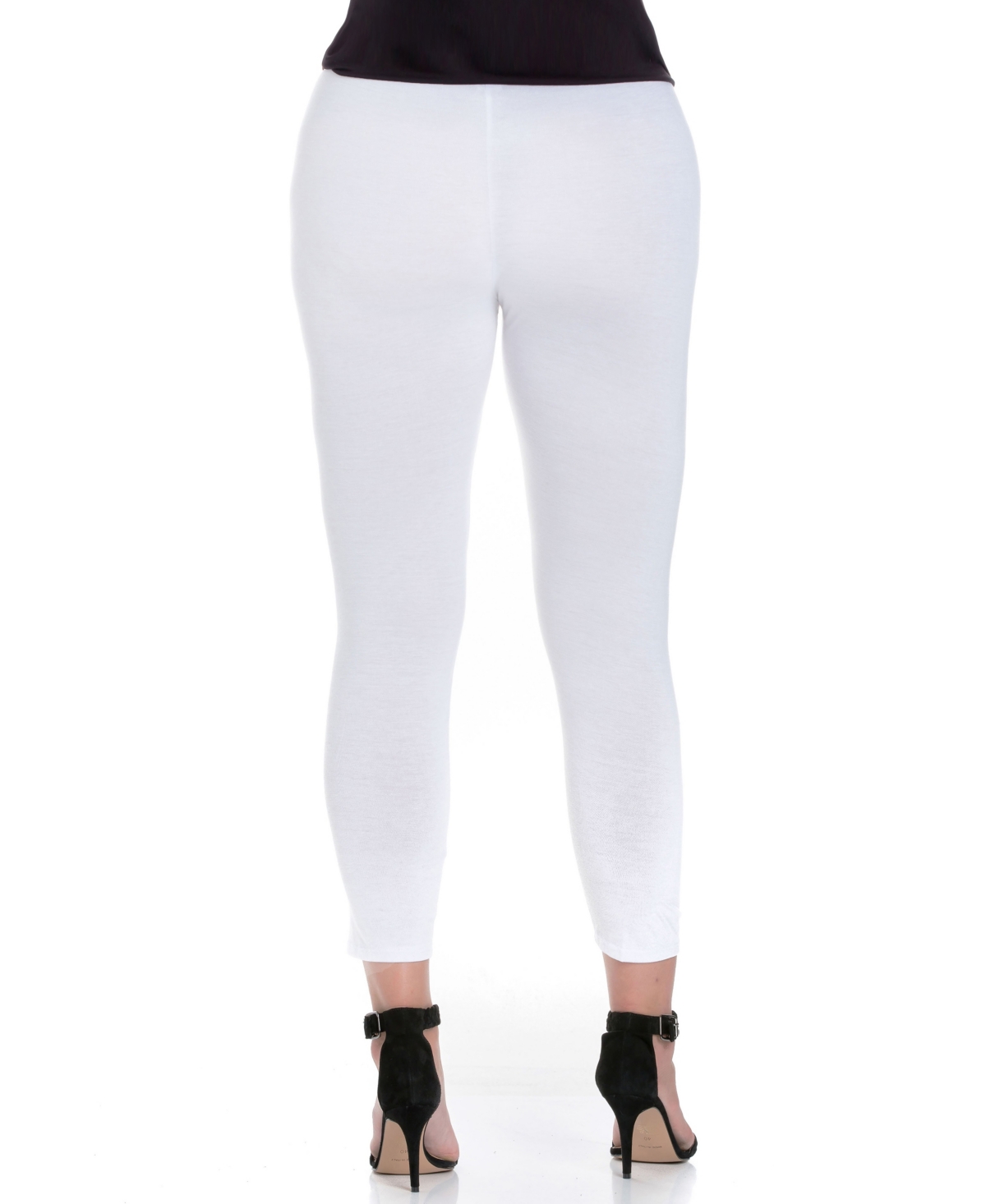 Shop 24seven Comfort Apparel Plus Size Comfortable Ankle Length Leggings In White