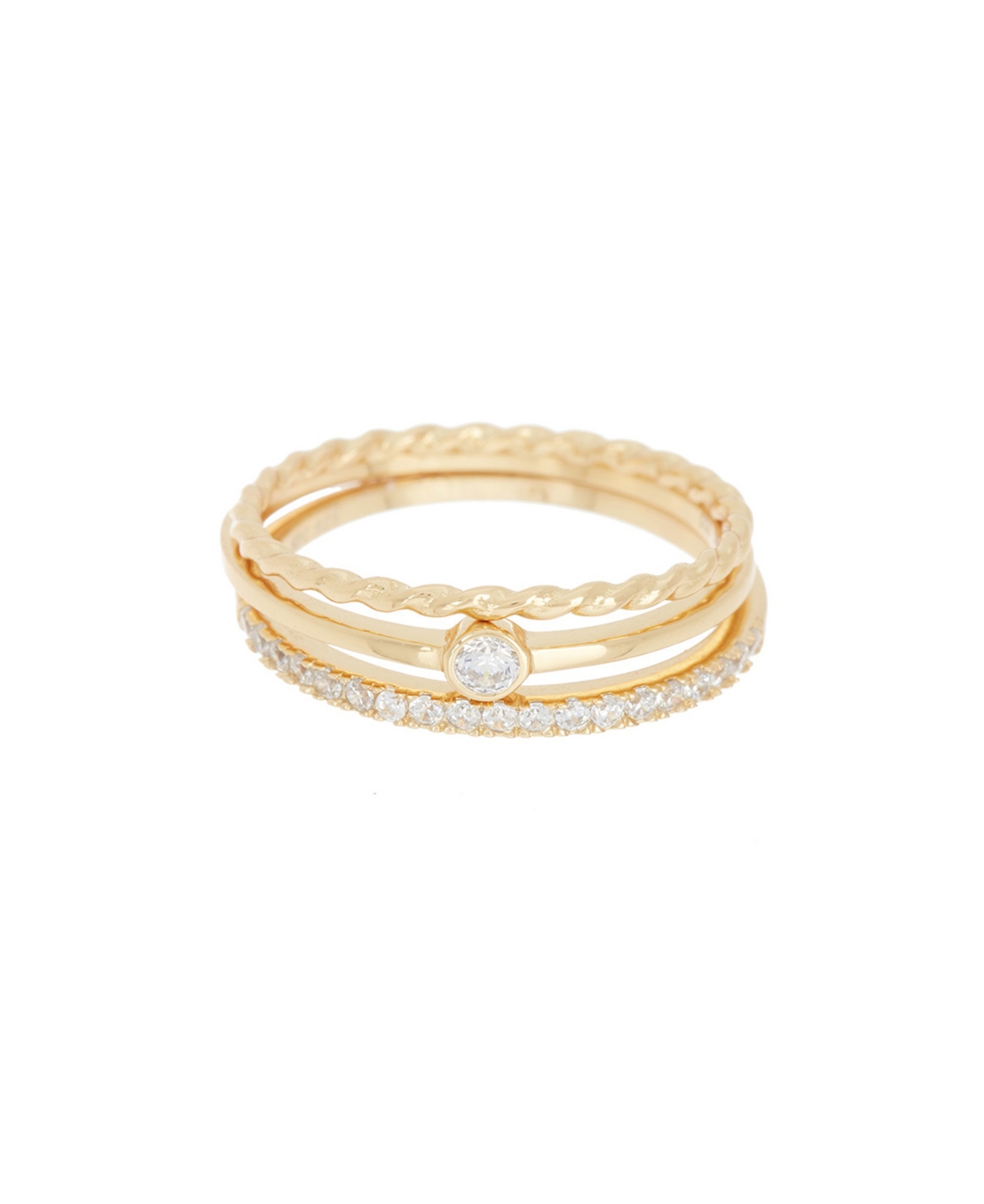 Gold Three Band Ring Set - Gold