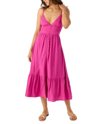 Juniors' Pilar Woven Sleeveless Tiered Midi Dress