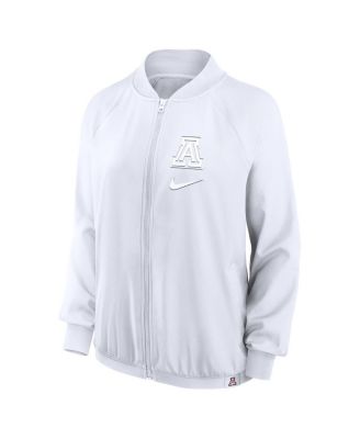 Women's&nbsp;White Arizona Wildcats Raglan Full-Zip Bomber Jacket