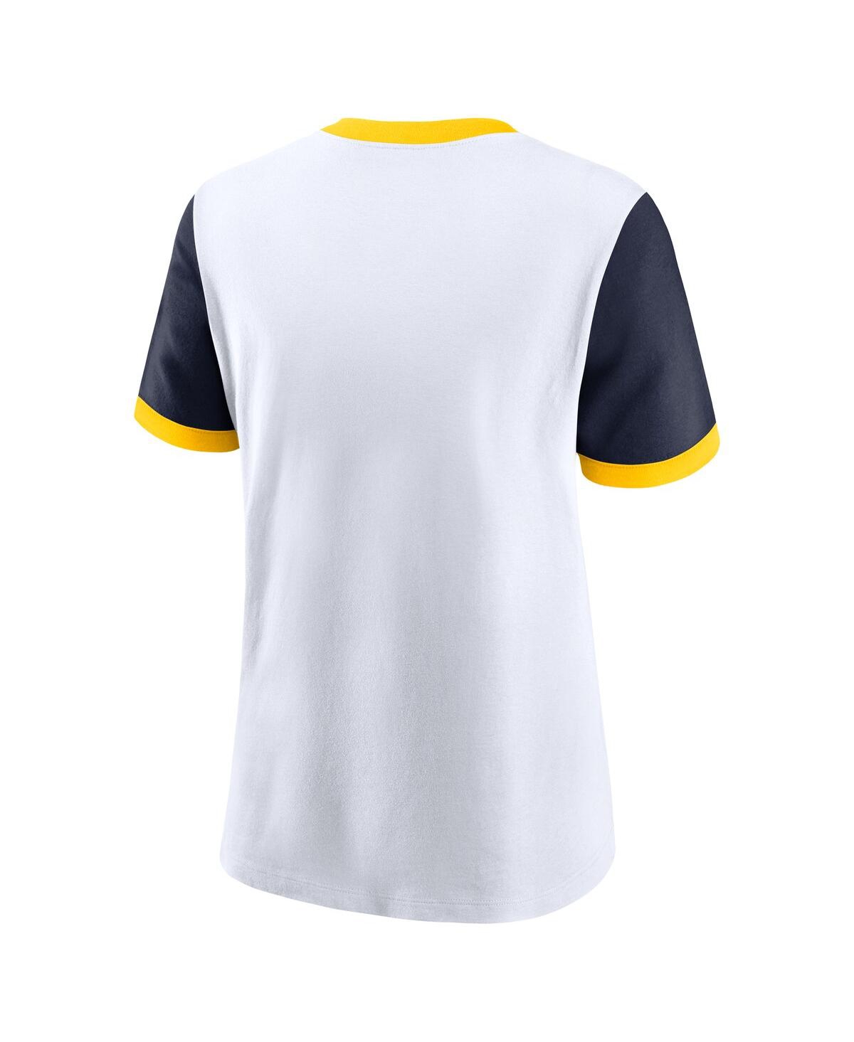 Nike Women's White Michigan Wolverines Legacy Fundamental Expression Tri-blend T-shirt In White