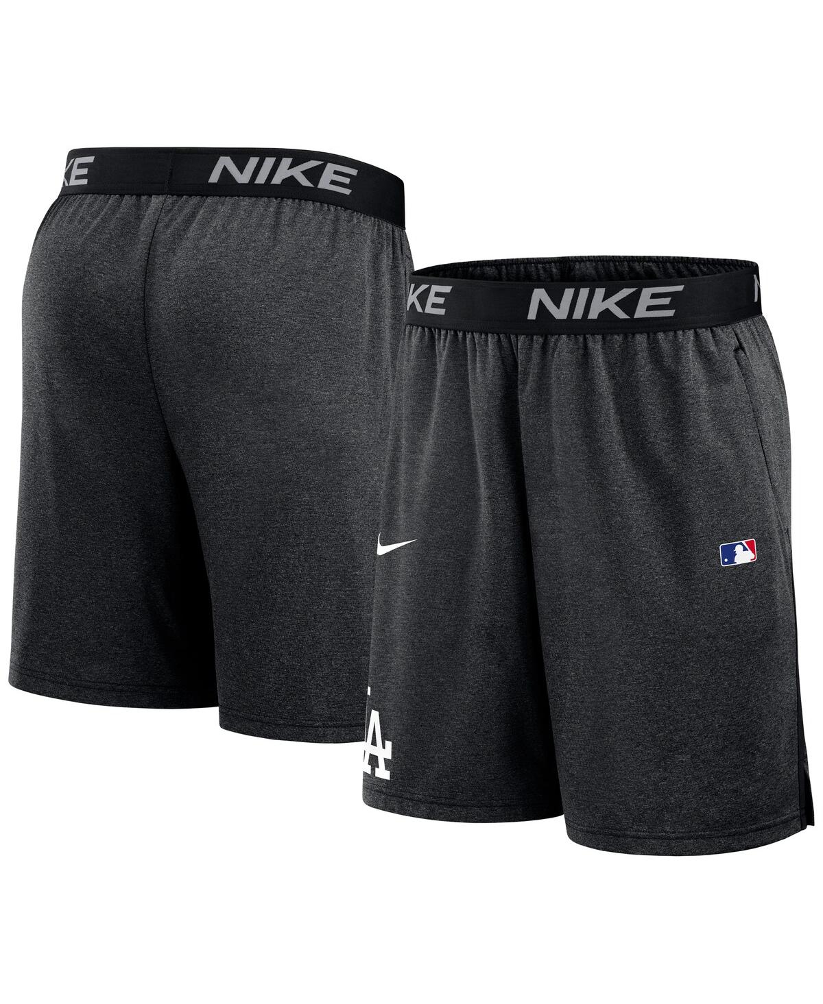 Nike Men's Black Los Angeles Dodgers Authentic Collection Performance Knit Shorts In Black