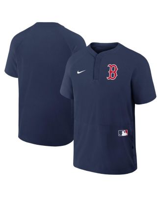 Nike - Men's Navy Boston Red Sox Authentic Collection Raglan Short Sleeve Windshirt