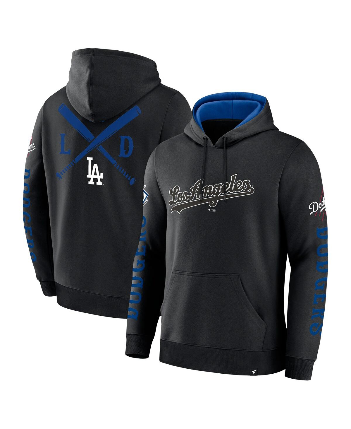Fanatics Men's Black Los Angeles Dodgers Big City Legacy Fleece Pullover Hoodie In Black