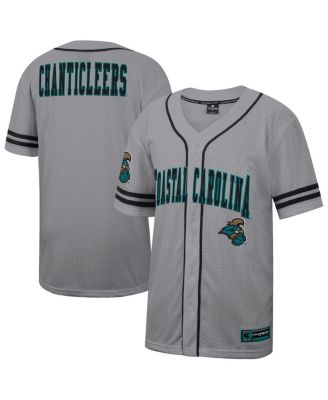 Colosseum - Men's Gray Coastal Carolina Chanticleers Free Spirited Baseball Jersey