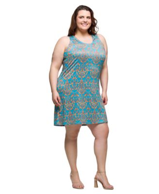 Plus Size Sleeveless Knee Length Shift Dress