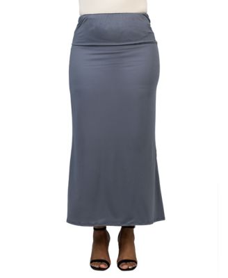 Plus Size Comfortable Fold Over Maxi Skirt